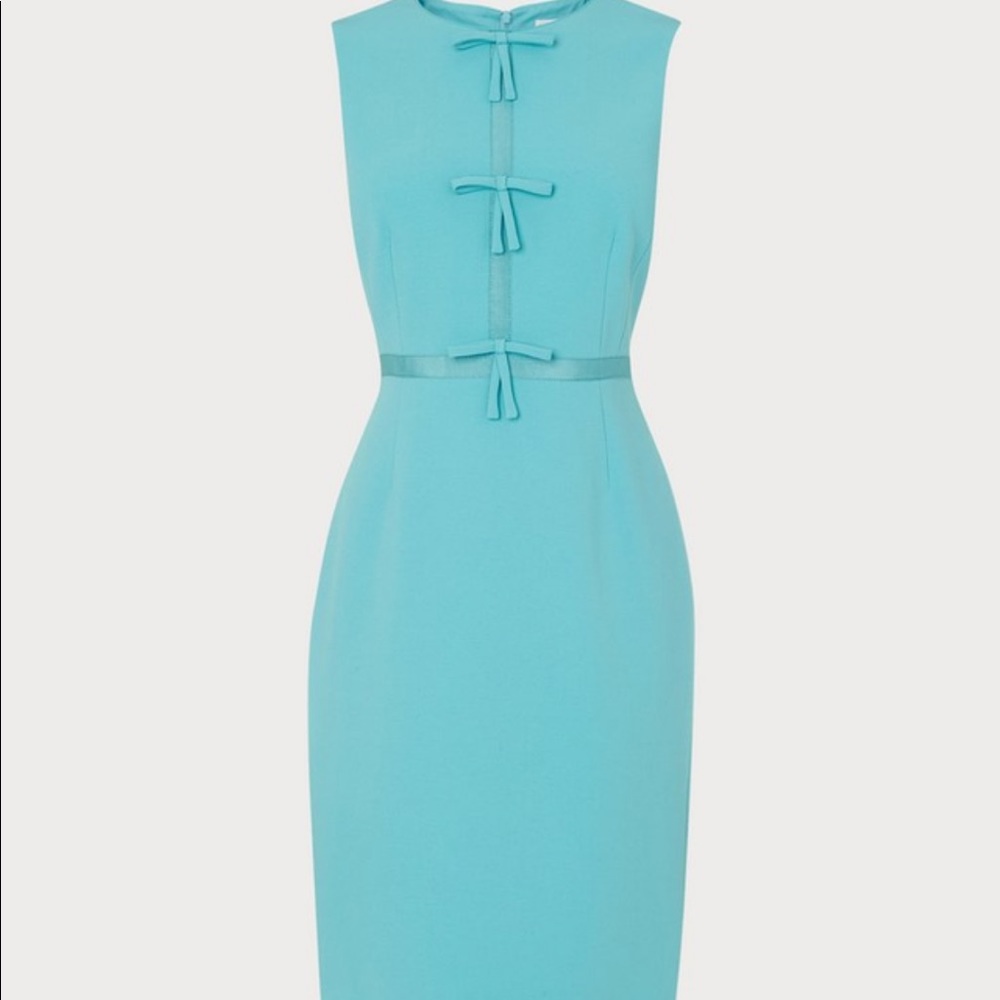 IN SEARCH OF!! LK Bennett Rosamund Pale Blue Bow Detail Occasion Dress